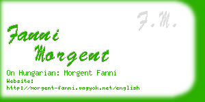 fanni morgent business card